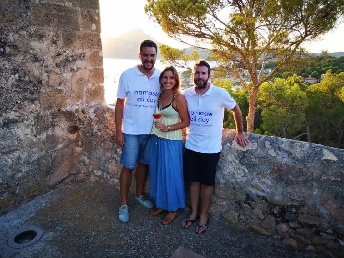 Three of the retreat team at sunset